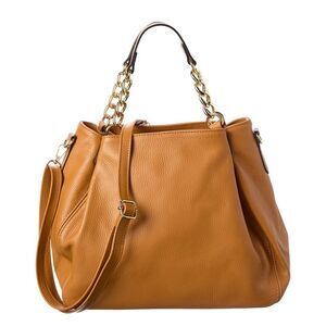 Italian Leather Shoulder Bag, Brown